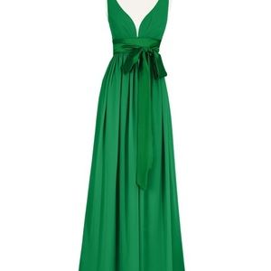 Emerald Bridemaid Floor length V-neck Dress